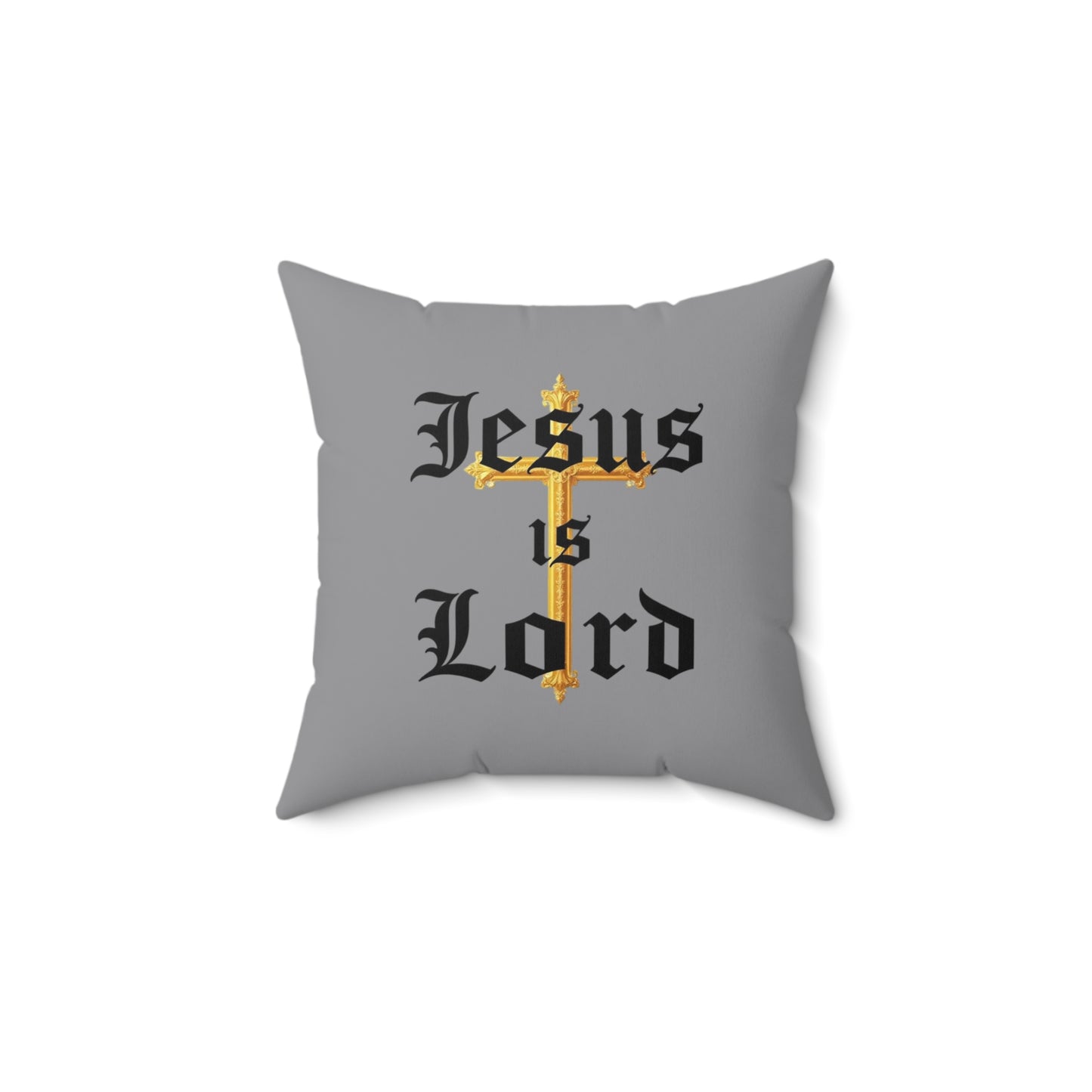 King of Kings in Grey – ‘Jesus is Lord’ Throw Pillow