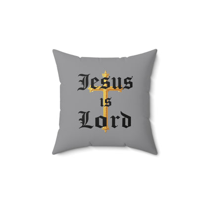 King of Kings in Grey – ‘Jesus is Lord’ Throw Pillow