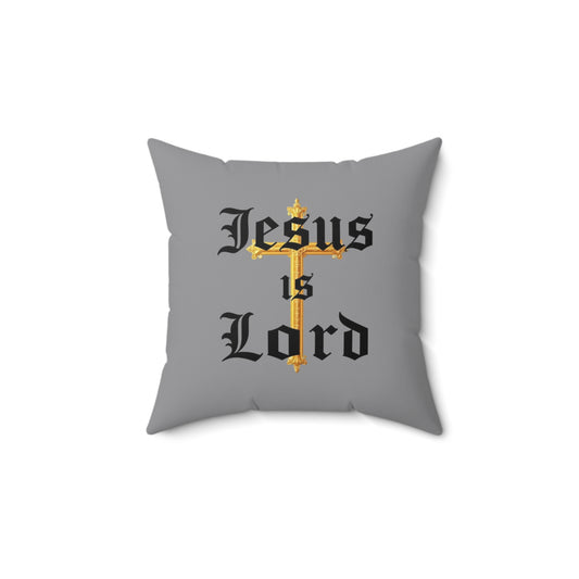 King of Kings in Grey – ‘Jesus is Lord’ Throw Pillow