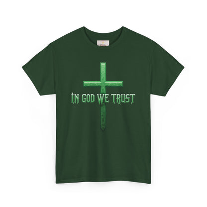 Bold Faith – Men’s Christian “In God We Trust” Cross Tee