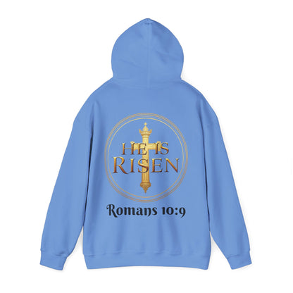 He Is Risen Christian Hoodie – Men’s Bold Faith Streetwear (Dark Lettering)