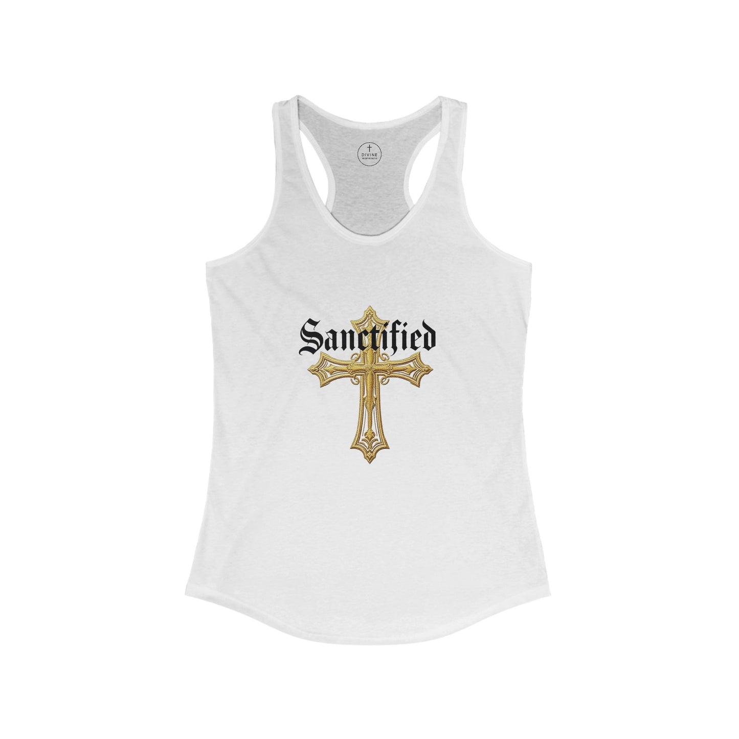 Sanctified Women's Gothic Cross Racerback Tank Top – Faith in Style