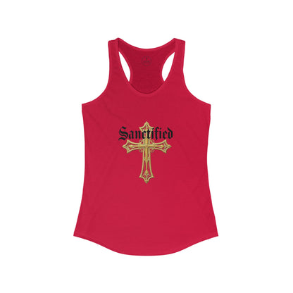 Sanctified Women's Gothic Cross Racerback Tank Top – Faith in Style