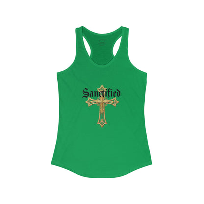 Sanctified Women's Gothic Cross Racerback Tank Top – Faith in Style
