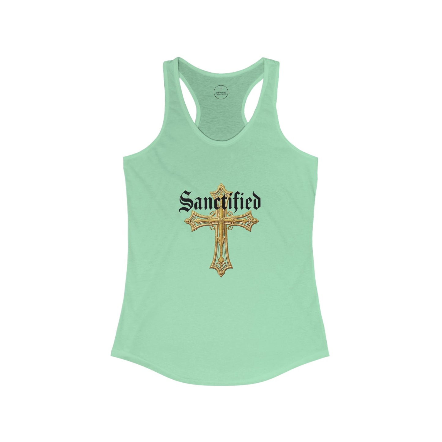 Sanctified Women's Gothic Cross Racerback Tank Top – Faith in Style