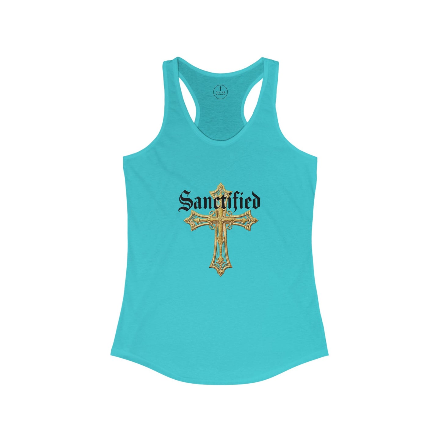 Sanctified Women's Gothic Cross Racerback Tank Top – Faith in Style