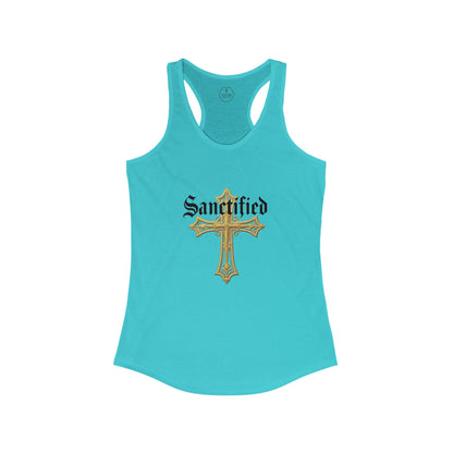 Sanctified Women's Gothic Cross Racerback Tank Top – Faith in Style