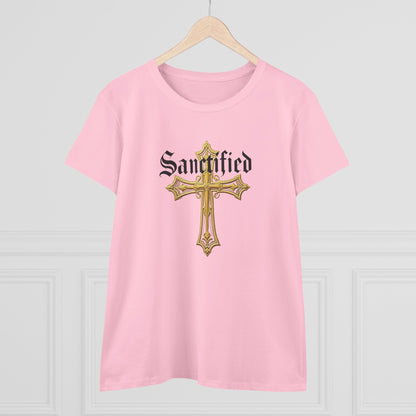Sanctified Women's Gothic Cross T-Shirt – Faith in Bold Style