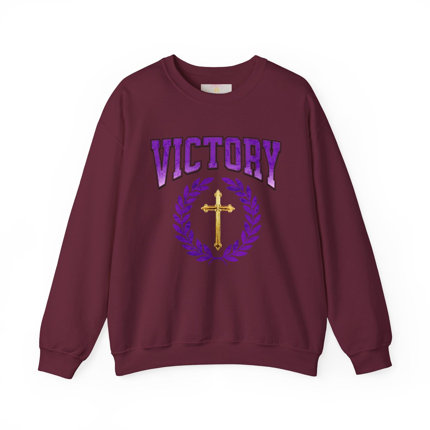 Victory in Christ Men’s Sweater – Crowned in Faith
