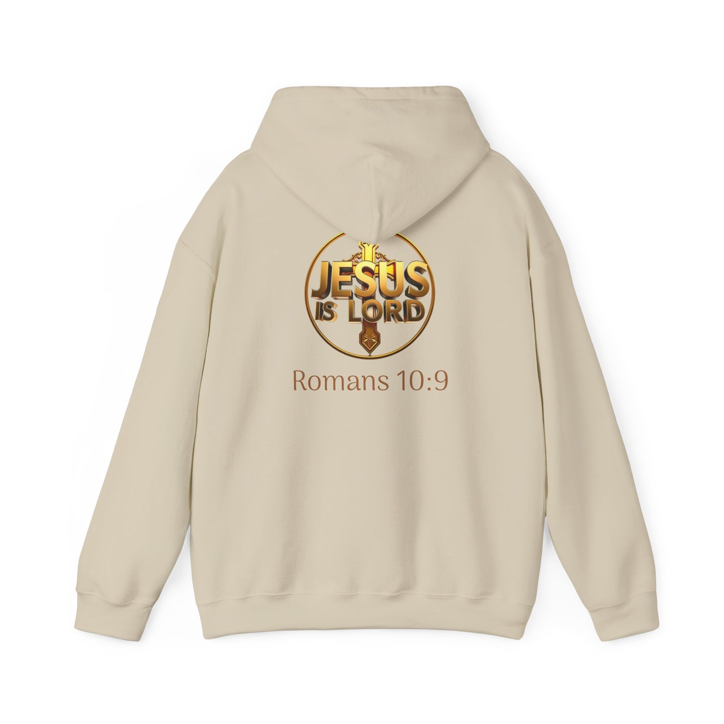 Jesus is Lord - Men's Christian Hoodie with Golden Cross