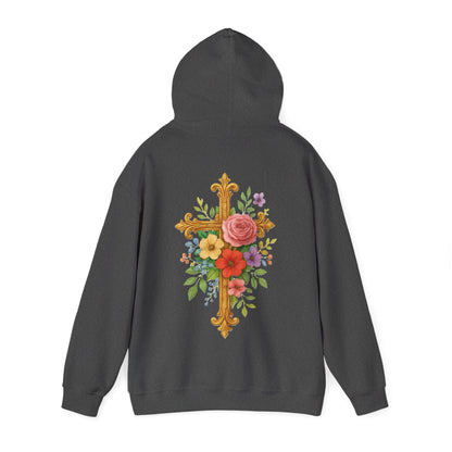 Floral Cross Women’s Hoodie – Wrapped in His Love