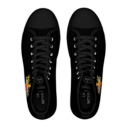 Faith in Bloom – Women’s High-Top Sneakers in Black with Floral Cross