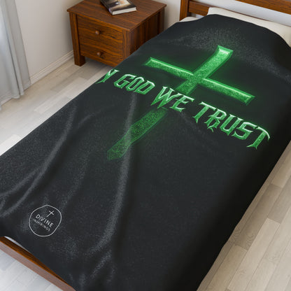 Bold Faith, Soft Comfort: In God We Trust Blanket