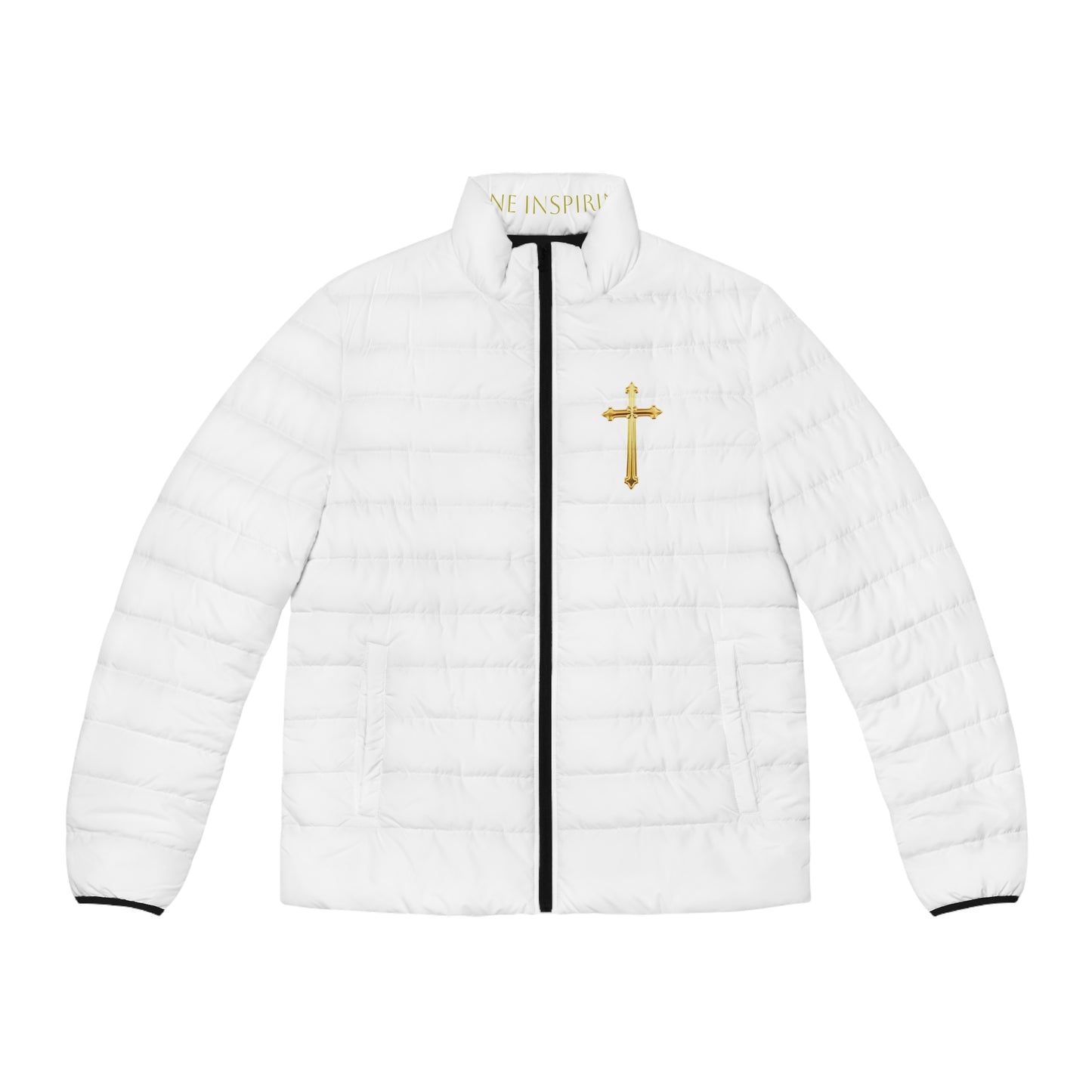 Fortified Light Men’s Puffer Jacket – Gold Cross Crest