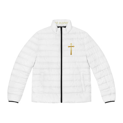 Fortified Light Men’s Puffer Jacket – Gold Cross Crest