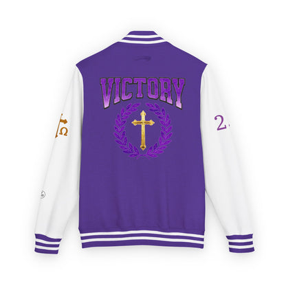 Victory in Christ Men’s Letterman Jacket – Sealed in Faith