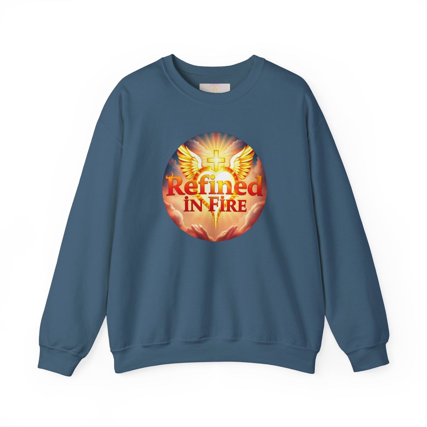 Men’s “Refined in Fire” Christian Sweatshirt – Bold Flame Design Pullover