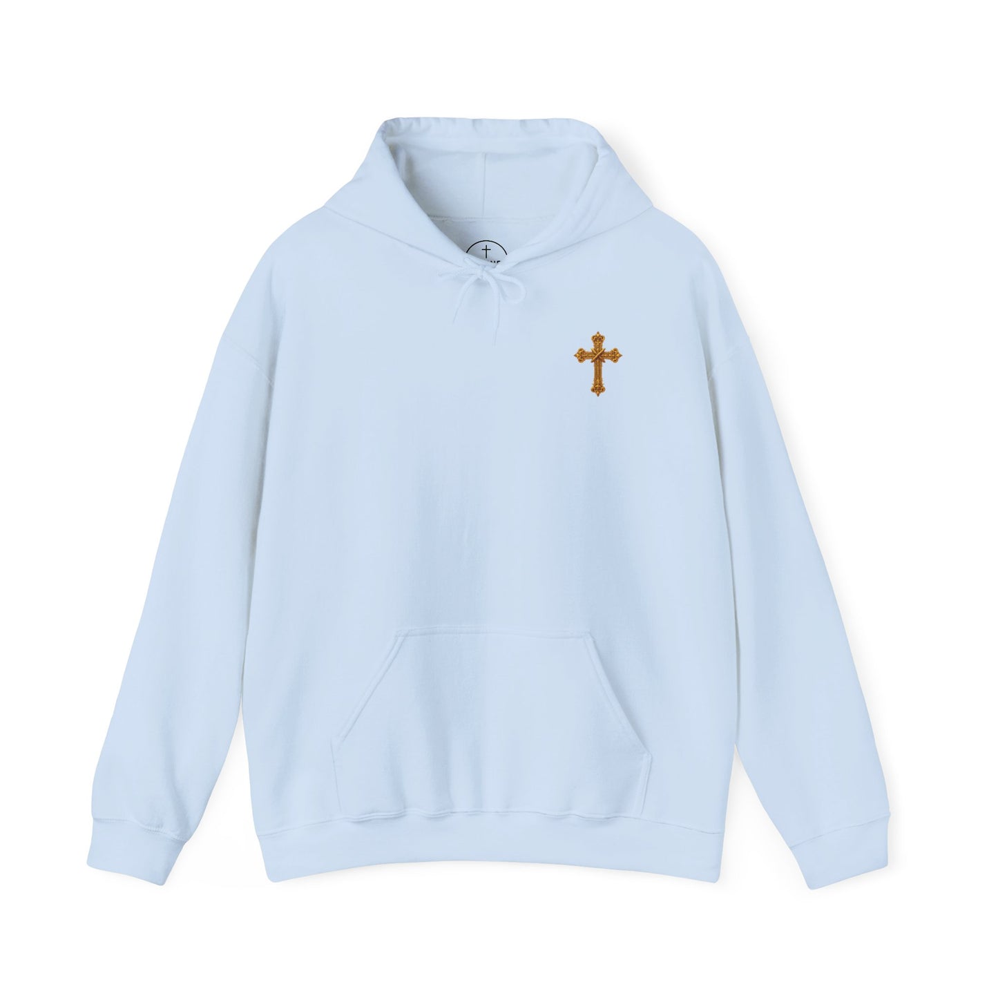 In God We Trust (Gold) - Men's Christian Hoodie with Golden Cross