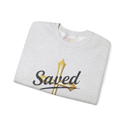 Saved Women’s Sweatshirt – Christian Faith Apparel with Cross & John 3:16