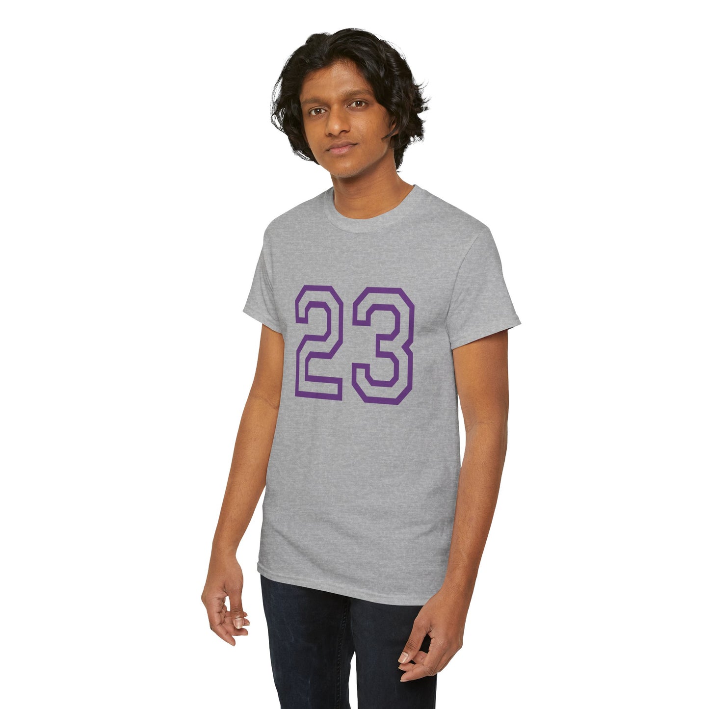 Psalm 23 Men’s T-Shirt – Inspired Sports-Style Shirt (Purple Lettering)