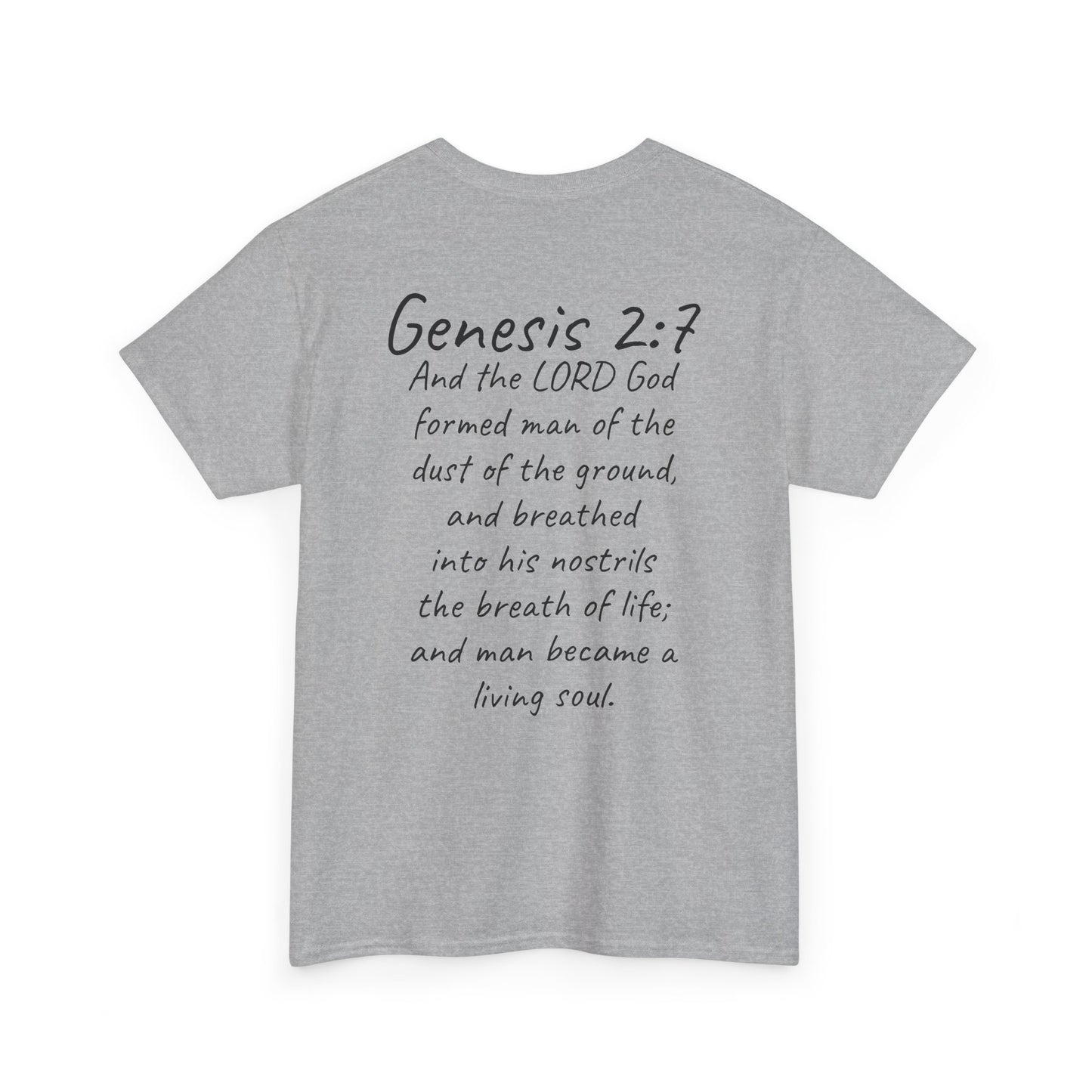 Formed from the Dust | Men’s Christian T-Shirt with Genesis 2:7 (Dark Lettering)