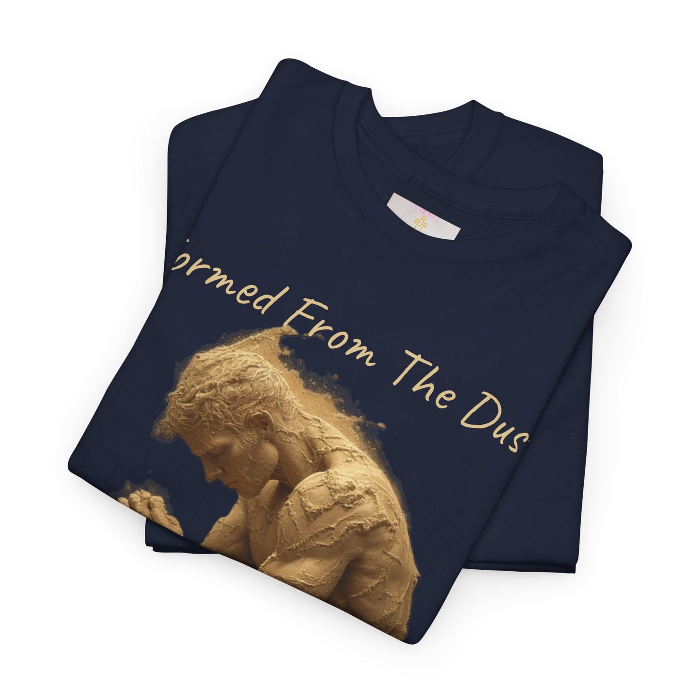 Formed from the Dust | Men’s Christian T-Shirt with Genesis 2:7 (Light Lettering)