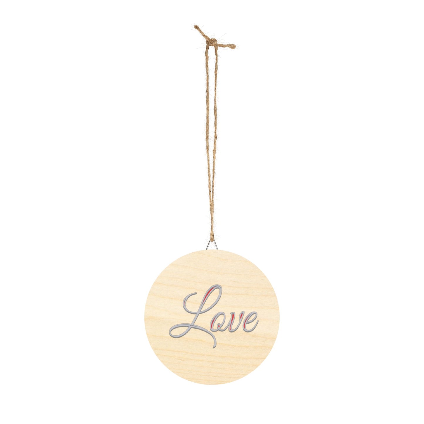 Faith, Hope and Love 'Love' Wall Hanging  — Inspirational Christian Wooden Décor