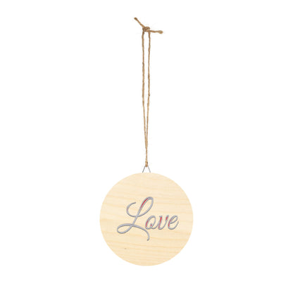 Faith, Hope and Love 'Love' Wall Hanging  — Inspirational Christian Wooden Décor