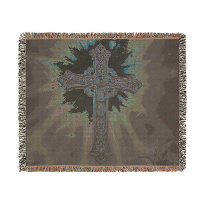 Luminescent Cross Woven Blanket – Faith in the Darkness