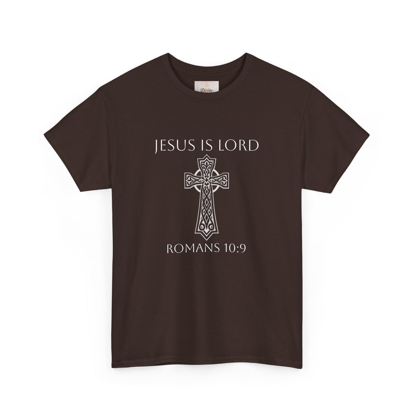 Women's Jesus is Lord Christian T-Shirt – Modern Cross Design (White Lettering)
