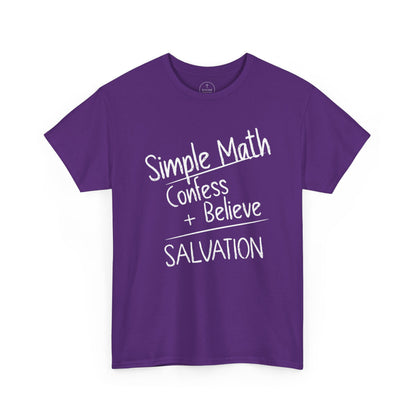 Simple Math of Salvation Men’s Christian T-Shirt (White Chalk)