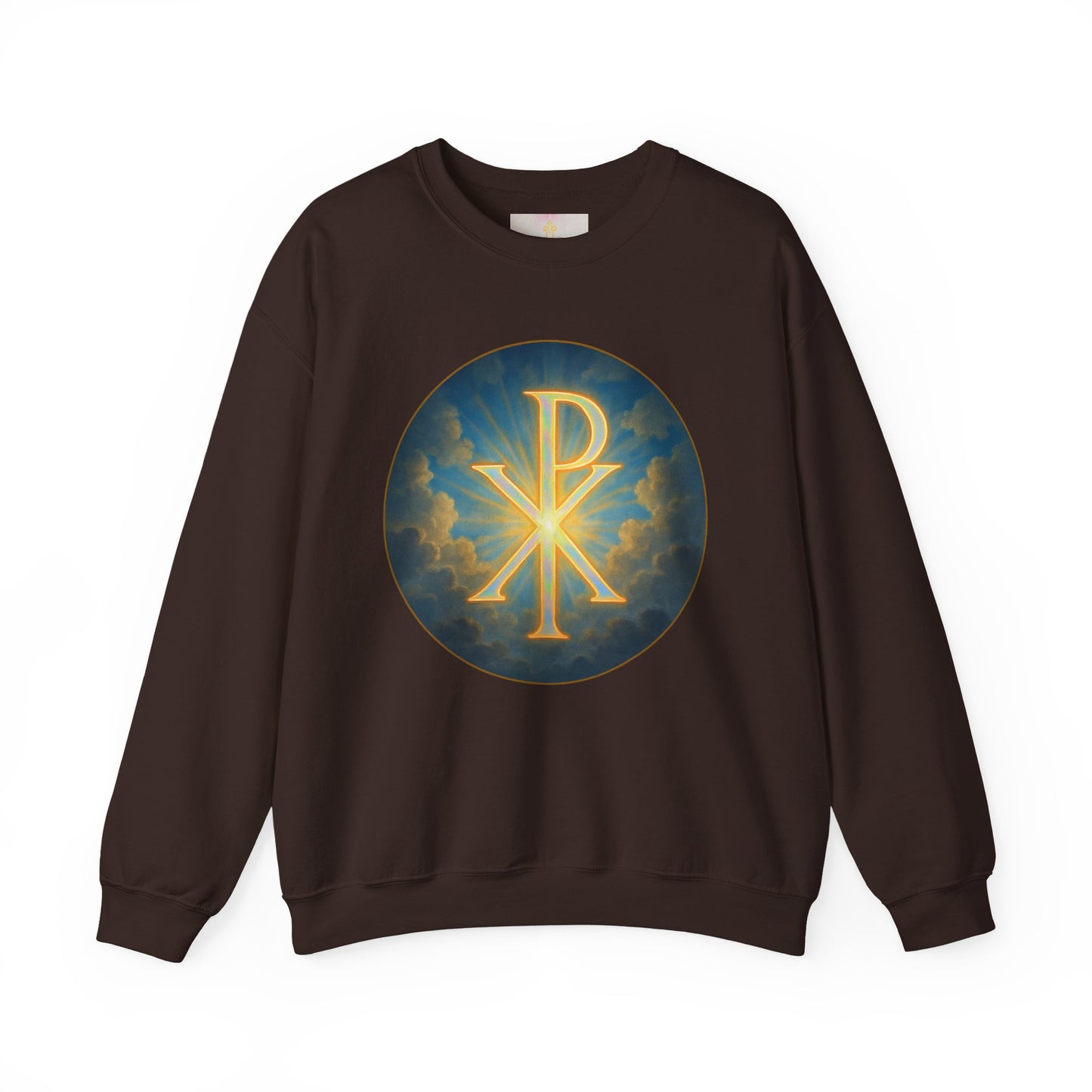 Men’s Christian Sweatshirt with Chi Rho – Classic Symbol of Faith Pullover