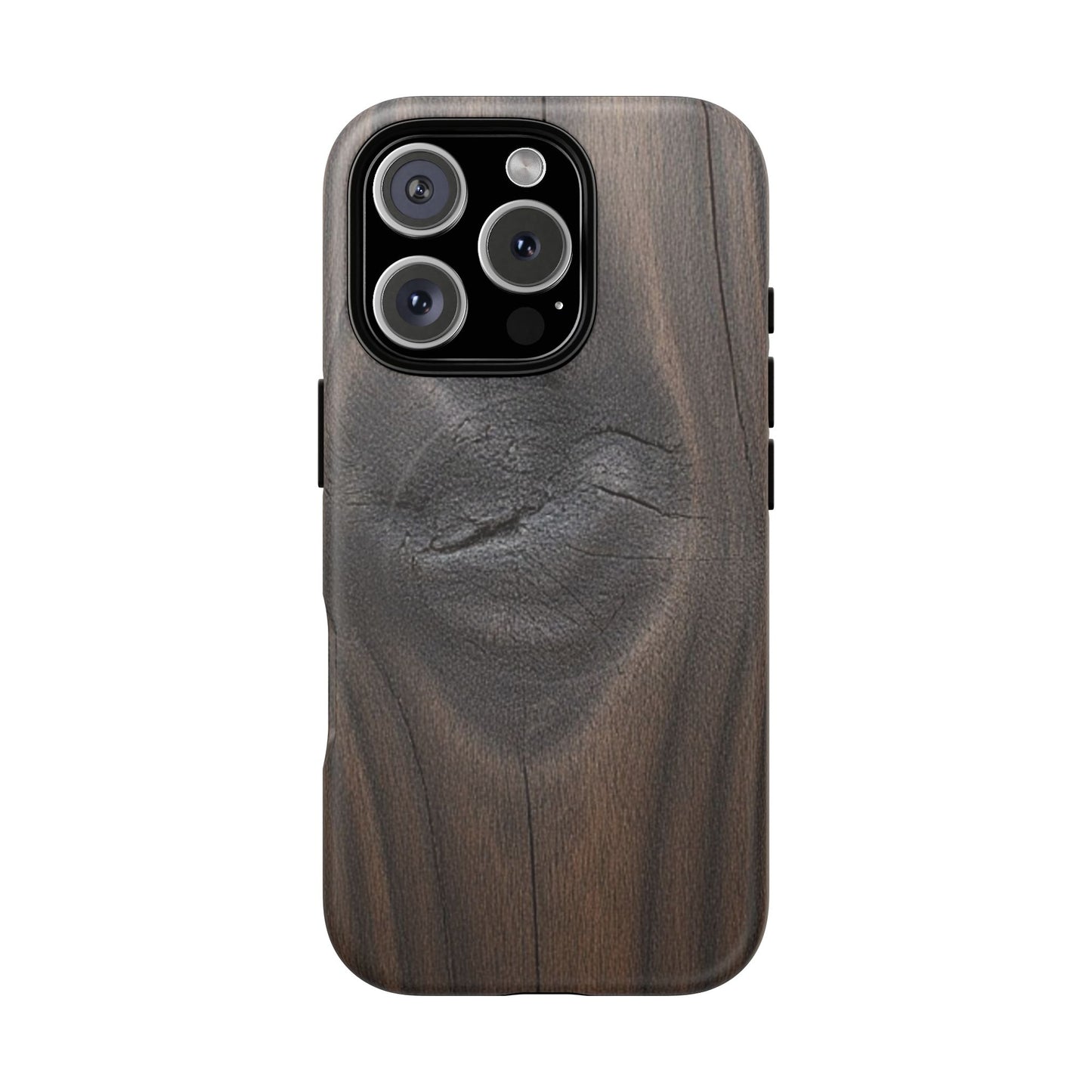 Faith Rooted in Strength – Dark Wood Grain iPhone Magnetic Tough Case
