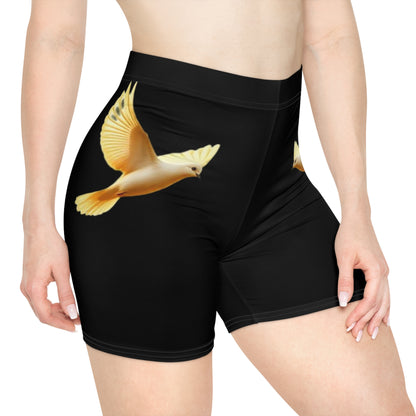 Golden Dove Women’s Biking Shorts in Black – Spirit of Peace and Power