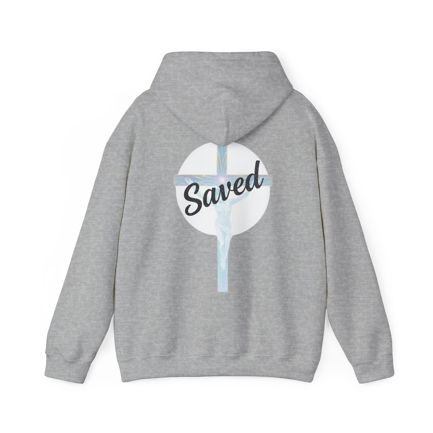 Saved in Christ – Men’s Faith Hoodie with Cross Design