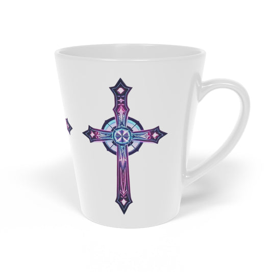 Divine Modern Cross Latte Mug – Faith-Inspired Ceramic Coffee Cup