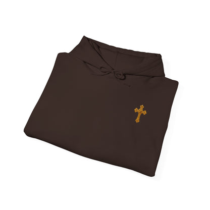 Jesus is Lord - Men's Christian Hoodie with Golden Cross
