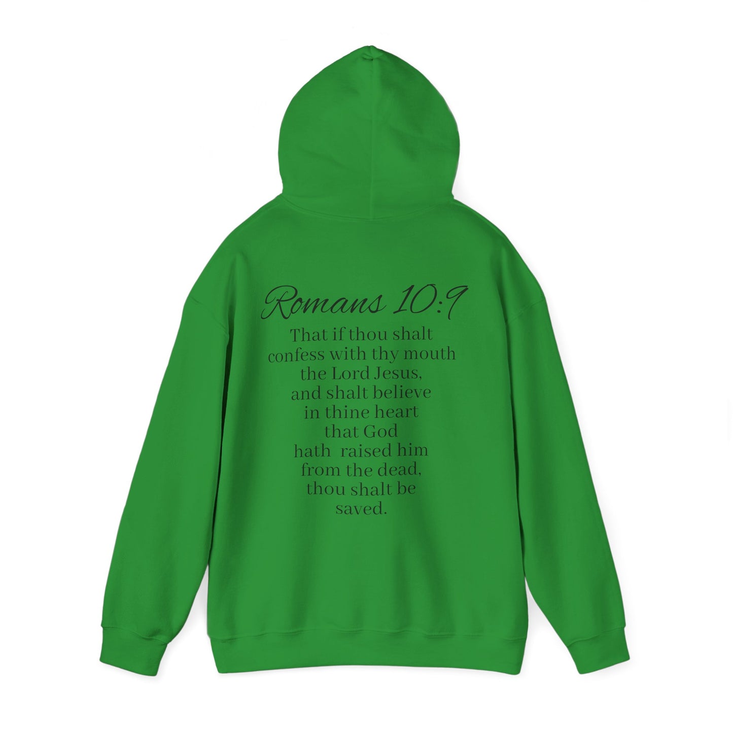 Women’s Believe Christian Hoodie – Praying Hands & Romans 10:9