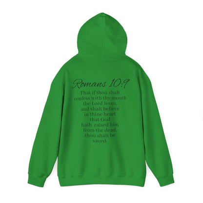 Women’s Believe Christian Hoodie – Praying Hands & Romans 10:9