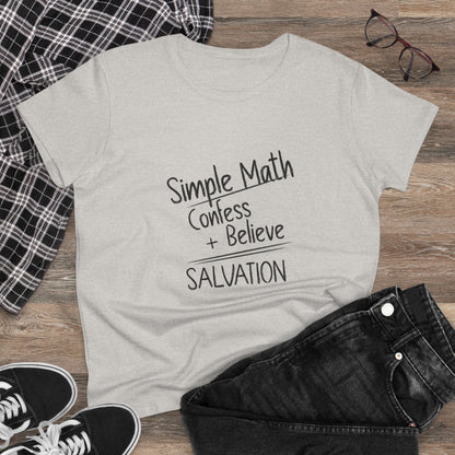 Simple Math Women’s T-Shirt – Bold Faith (Black Chalk)