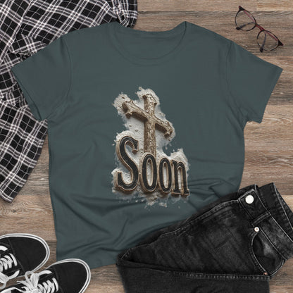 Christian Women’s T-Shirt – Soon Cross Tee