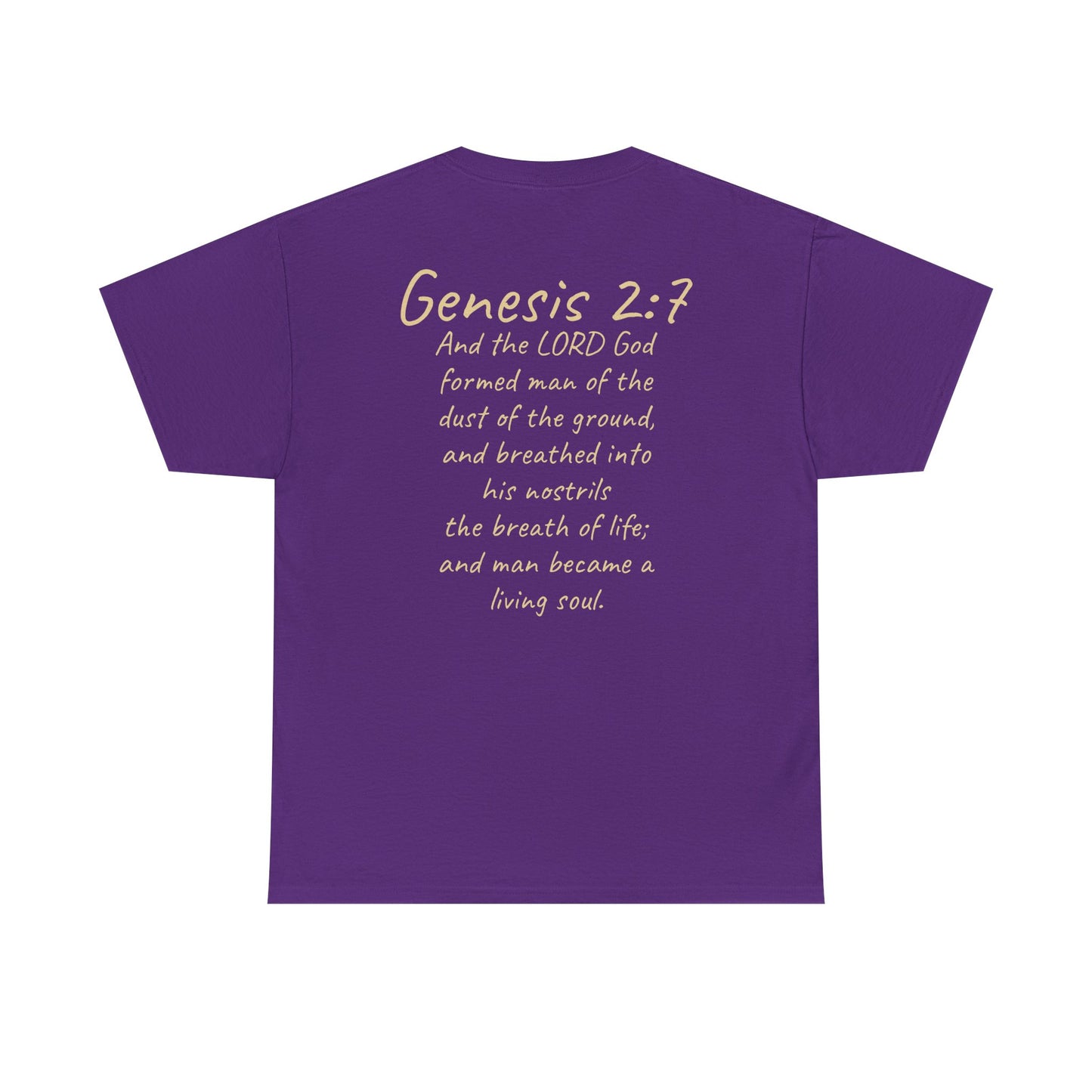 Formed from the Dust | Men’s Christian T-Shirt with Genesis 2:7 (Light Lettering)