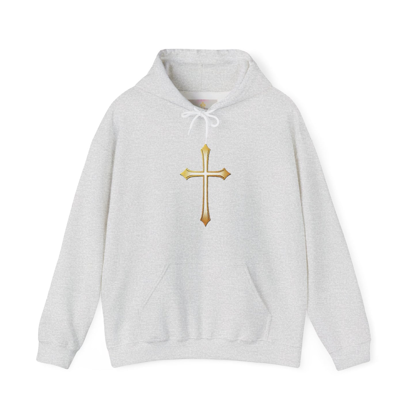 Men’s Gold Cross Hoodie – Bold Christian Faith Hoodie with Front & Back Design
