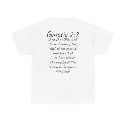 Formed from the Dust | Men’s Christian T-Shirt with Genesis 2:7 (Dark Lettering)