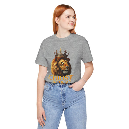 Christ is King Crowned Lion Tee – Inspirational Christian Shirt