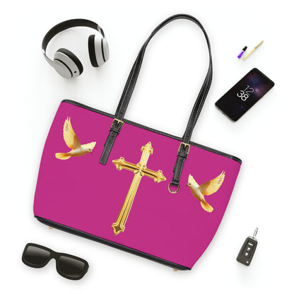 Faith, Peace, and Renewal Shoulder Bag in Fuchsia