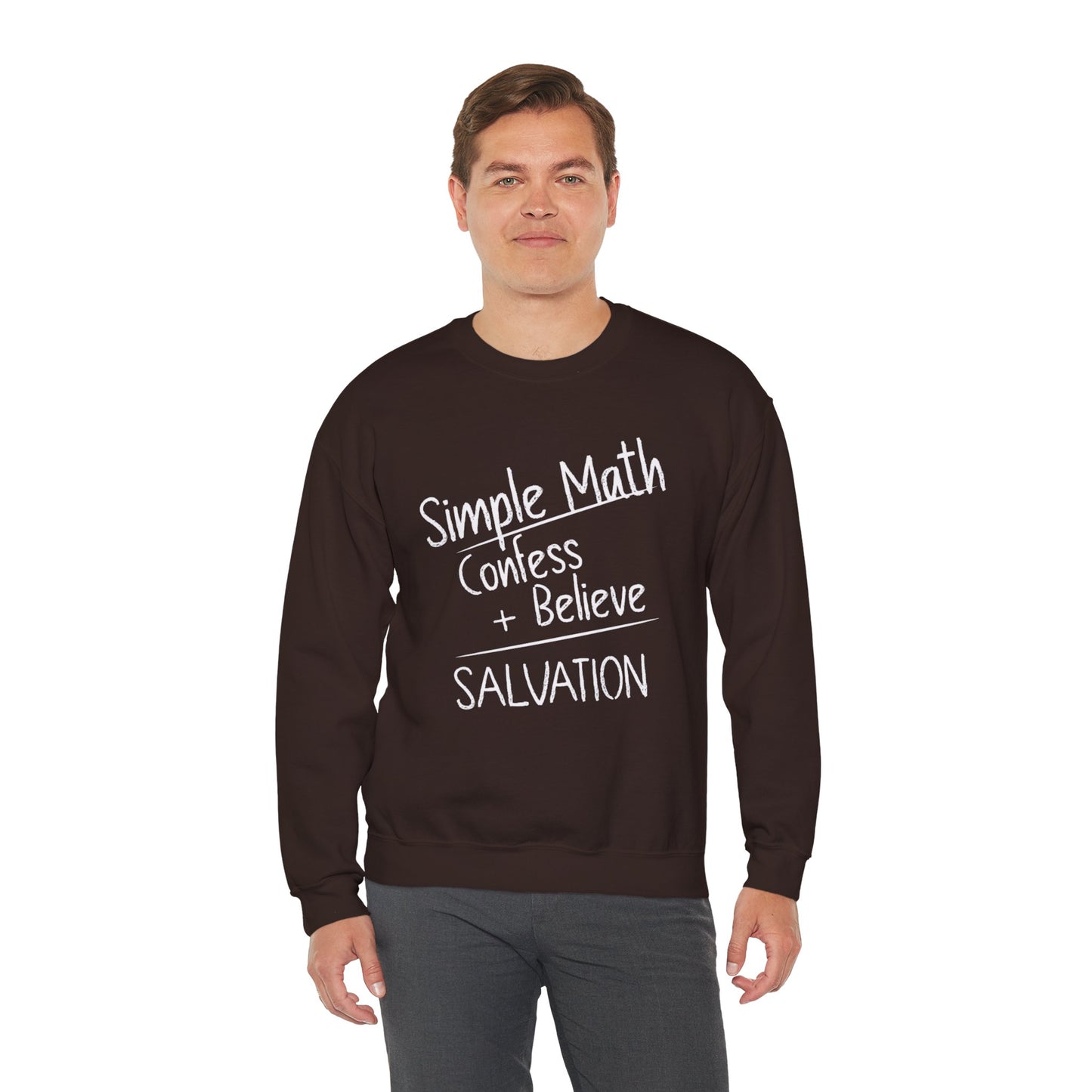 Simple Math Men’s Sweatshirt – Faith Pullover (White Chalk)