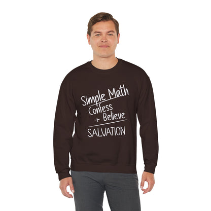 Simple Math Men’s Sweatshirt – Faith Pullover (White Chalk)