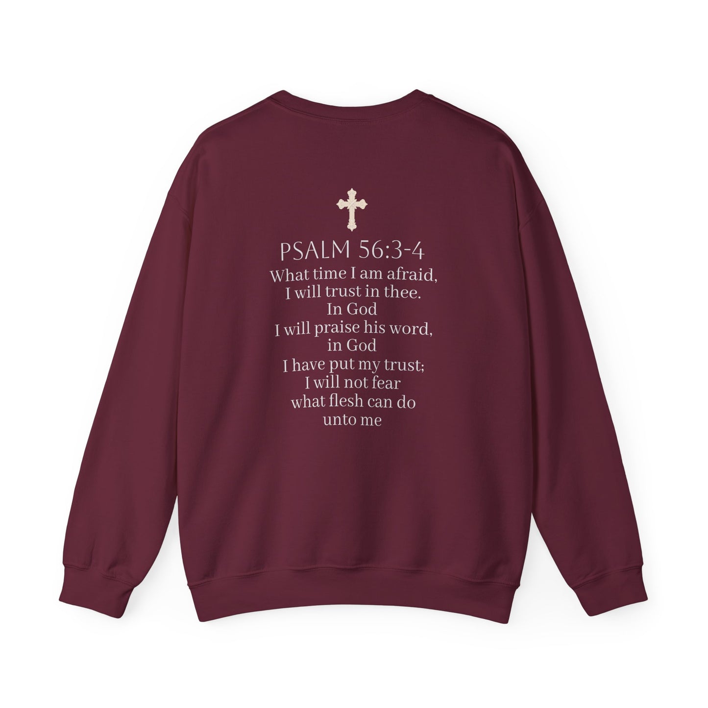 In God We Trust | Women’s Christian Sweatshirt with Scripture Back Print