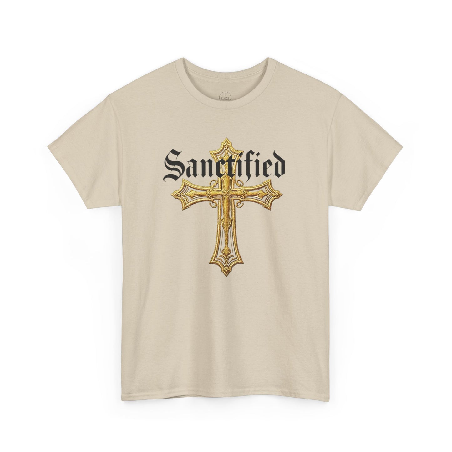 Sanctified Men's Gothic Cross T-Shirt – Faith in Bold Elegance